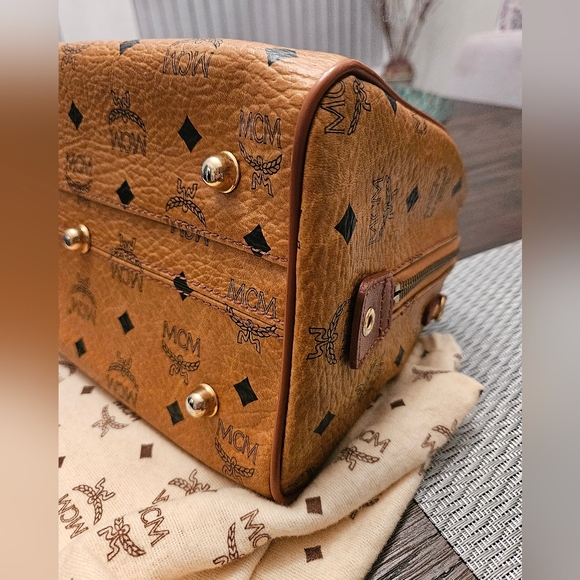 MCM Brown and Black Satchel - Picture 9 of 15